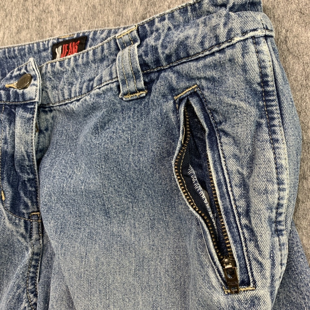 VTG Y2K NY JEANS Women's Baggy Carpenter Articulated Leg 100% Cotton - Size 4 - Picture 9 of 15